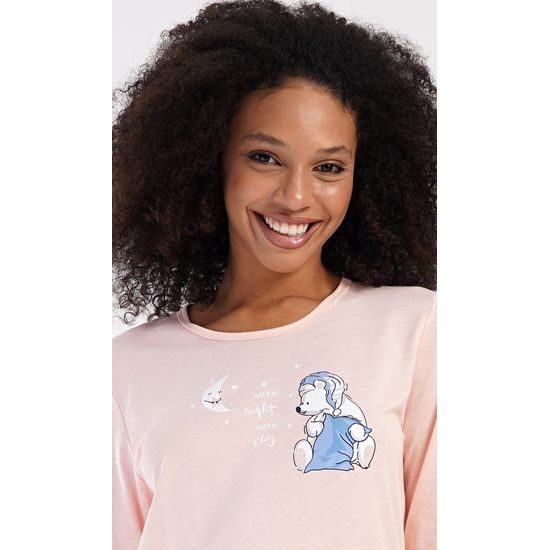 Dámské pyžamo dlouhé Good night - světle lososová