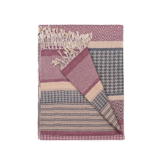 Zimní vzorovaný šál - tmavě šedý