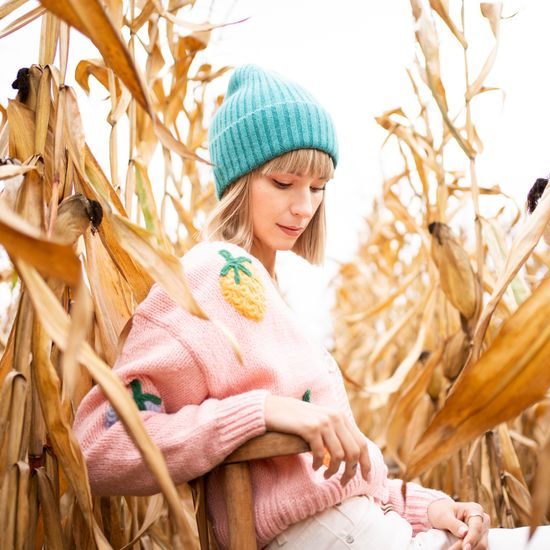 Teplá čepice na zimu světle modrá