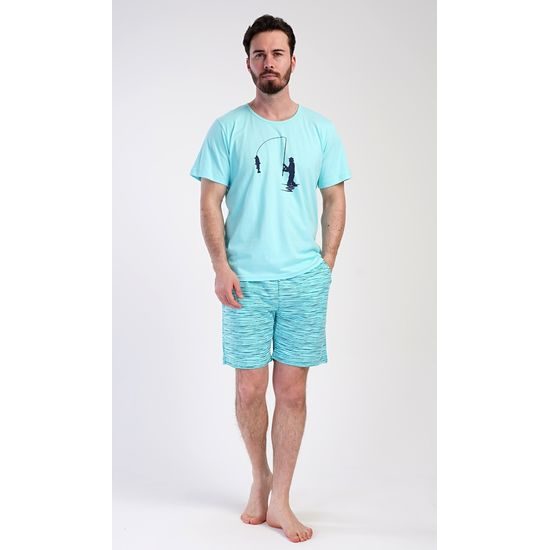 Pánské pyžamo šortky Rybář - modrá