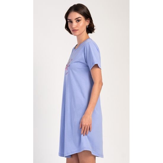 Dámská noční košile s krátkým rukávem Elizabeth - modrošedá