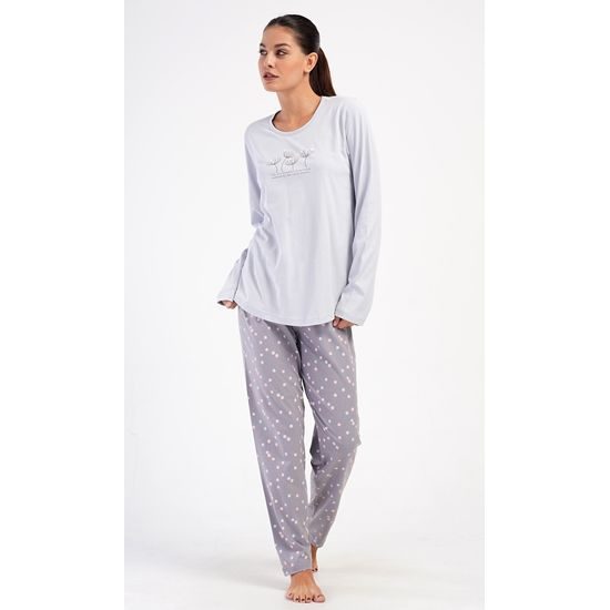 Dámské pyžamo dlouhé Petra - šedá