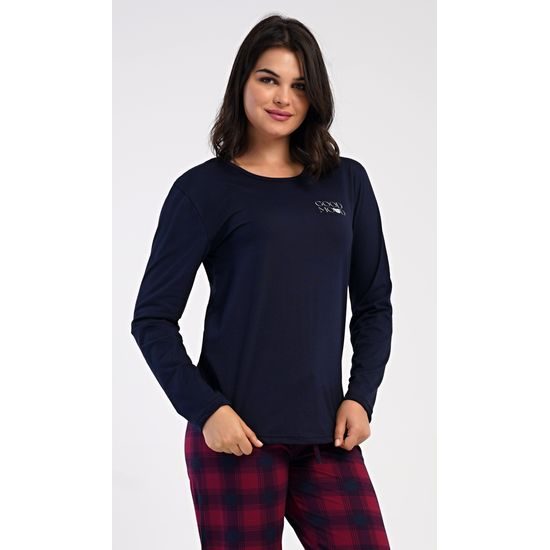 Dámské pyžamo dlouhé Emma - tmavě modrá