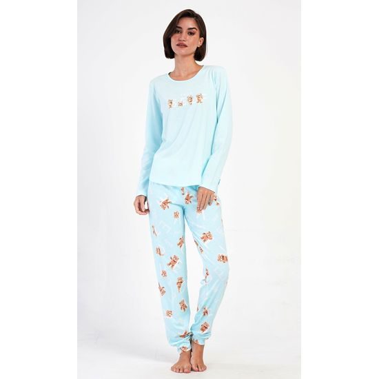 Dámské pyžamo dlouhé Adriana - světle modrá
