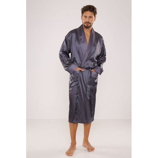 Pánský saténový župan Adam šedý
