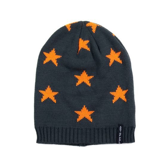 Čepice beanie s hvězdičkami tmavě šedá