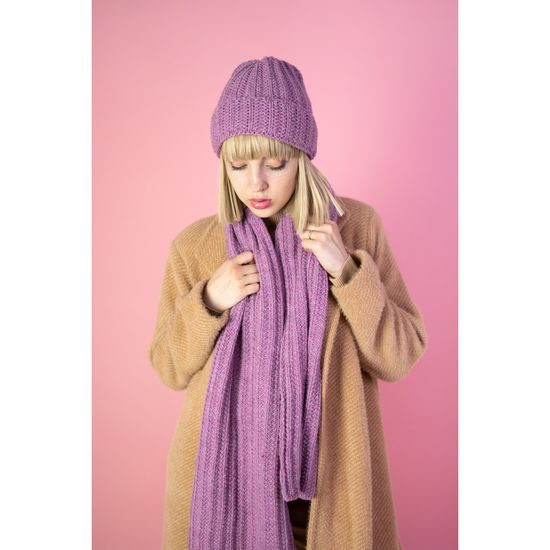 Čepice, šála - fialová