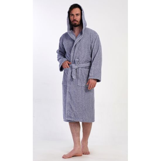 Pánský župan s kapucí Luis - modrá