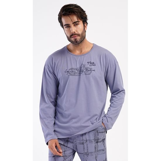 Pánské pyžamo dlouhé Jakub - tmavě šedá