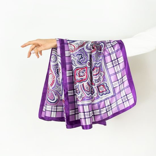 Klasický šátek s elegantními motivy - oranžový