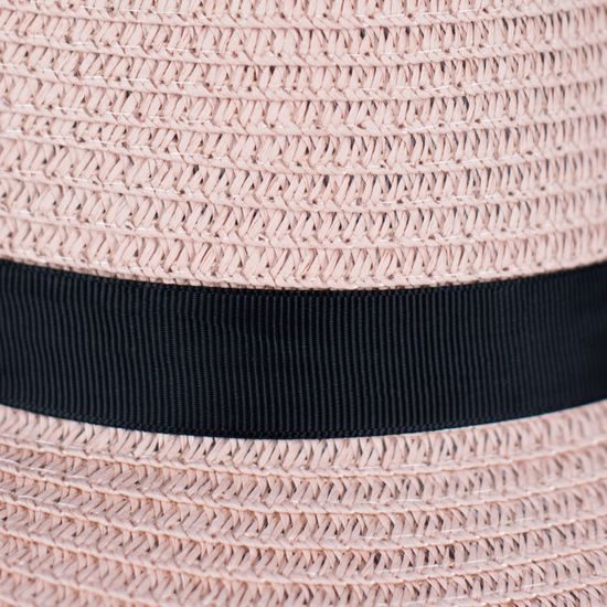 Elegantní dámský klobouk s širokou krempou - světle růžový