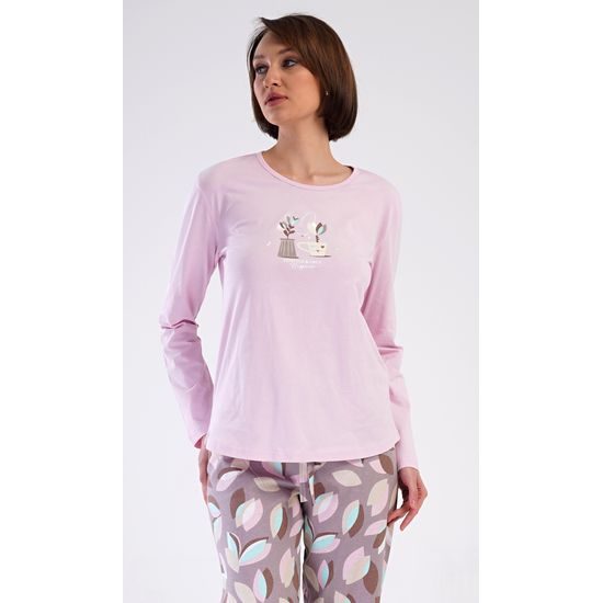 Dámské pyžamo dlouhé Klárka - světle růžová