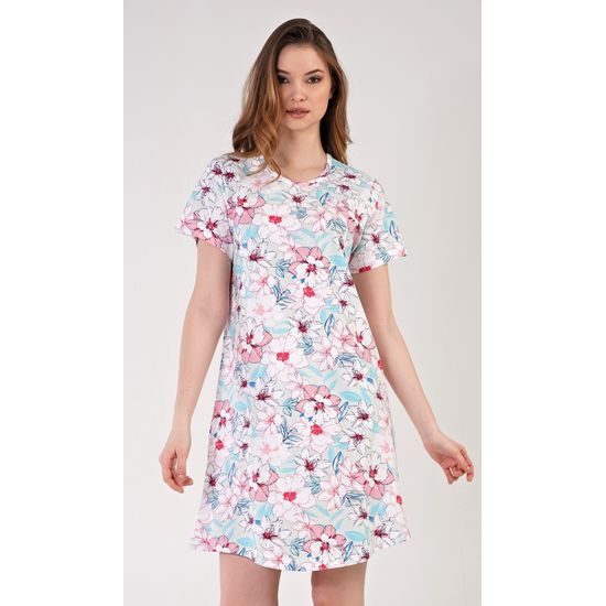 Dámská noční košile s krátkým rukávem Ellie - lososová