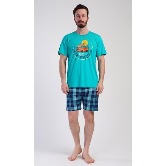 Pánské pyžamo šortky Adventure - zelená