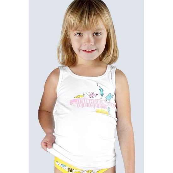 Dívčí tílko GINA Disco VI 28002P - bílé