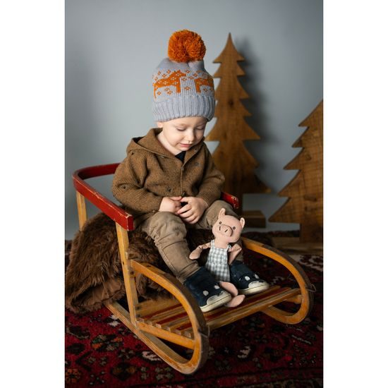 Čepice Little horses oranžová