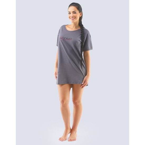 Dámské maxitriko s krátkým rukávem 19118P - tm. šedá černá