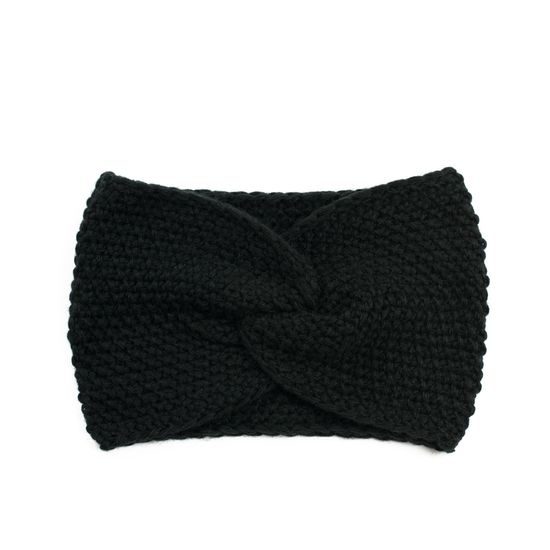 Podzimní pletená čelenka světle béžová