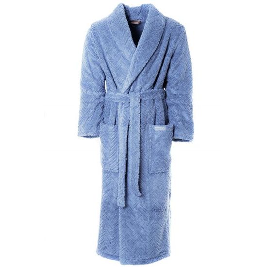 Unisex dlouhý župan se šálovým límcem ATHENA modrá