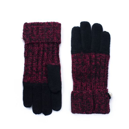 Vlněné rukavice s perlou