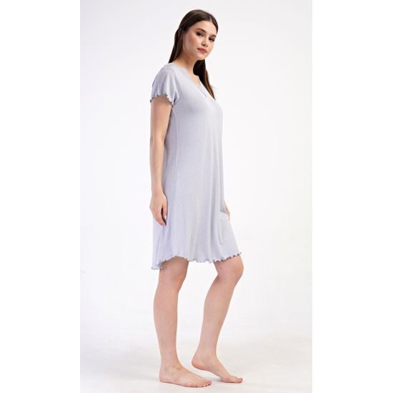 Dámská noční košile s krátkým rukávem Vločka - šedá