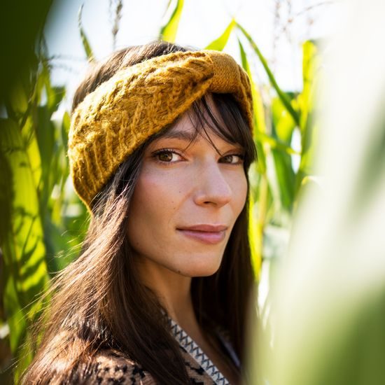 Čelenka s uzlem světlerůžová