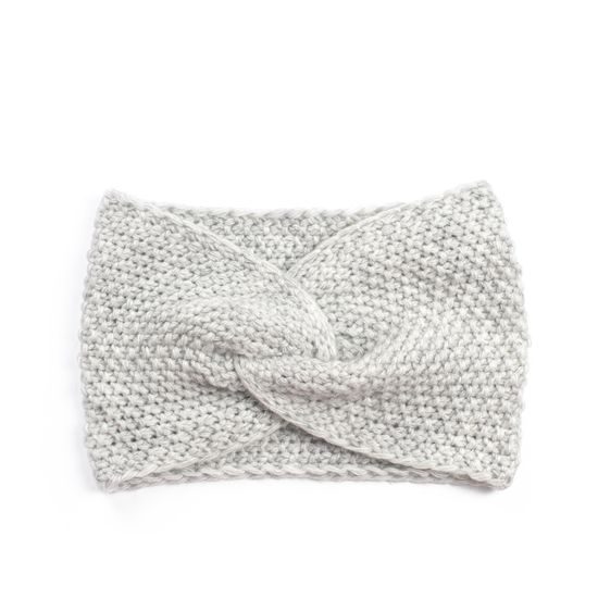 Podzimní pletená čelenka světle béžová