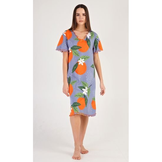 Dámská noční košile s krátkým rukávem Pomeranče - oranžová