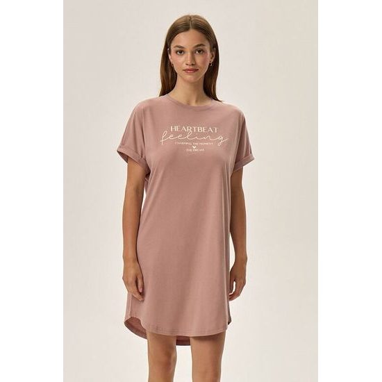 Bavlněná dámská noční košilka Freja starorůžová