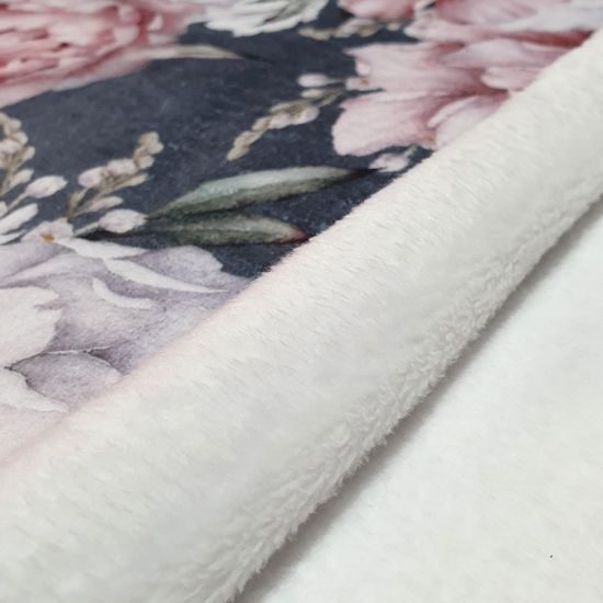 Dámský dlouhý župan s šálovým límcem Aisha Tmavé pivoňky