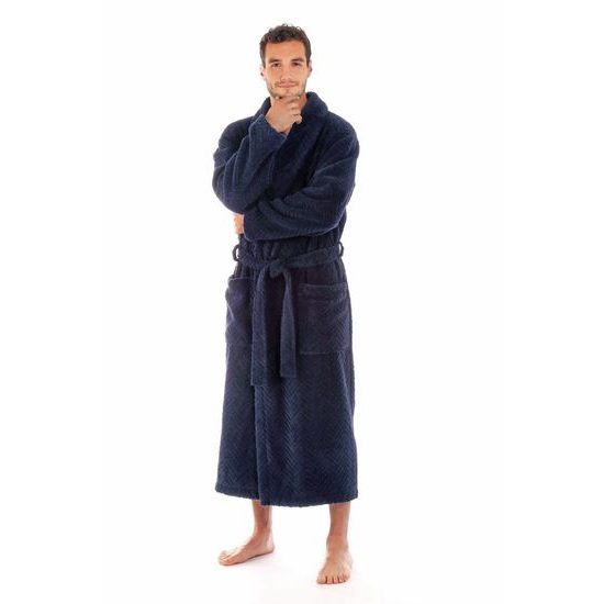 Unisex župan se šálovým límcem Athena tmavě modrá