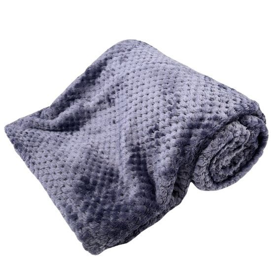 Mikroflanelová deka 150 x 200 cm, 220 GSM, Antracit Jacquard