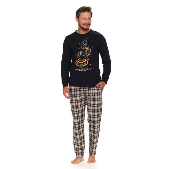 Pánské pyžamo Cosmo černé s kosmonautem