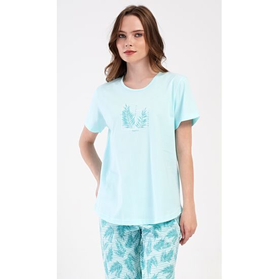 Dámské pyžamo kapri Simona - mentolová