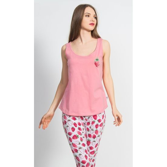 Dámské pyžamo kapri Jahoda - světle lososová