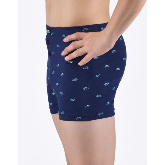 Dětské trenky volné chlapecké, šité, s potiskem - lékořice tm. tyrkysová