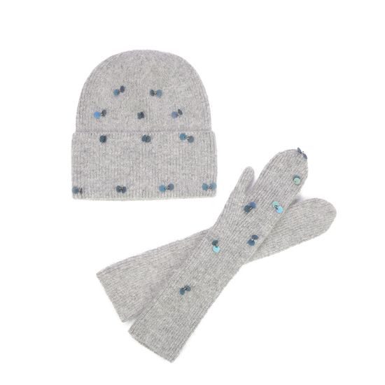 Čepice, rukavice - světlešedá