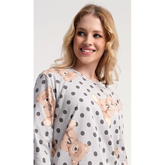 Dámské pyžamo dlouhé Paula - šedá