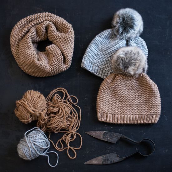 Sada čepice s nákrčníkem hnědá