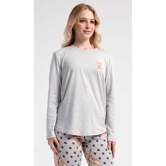 Dámské pyžamo dlouhé Poppy - šedá