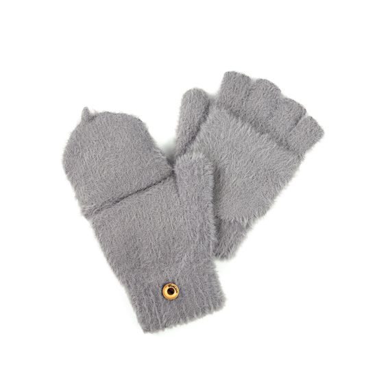 Krátké teplé palčáky tmavobéžové