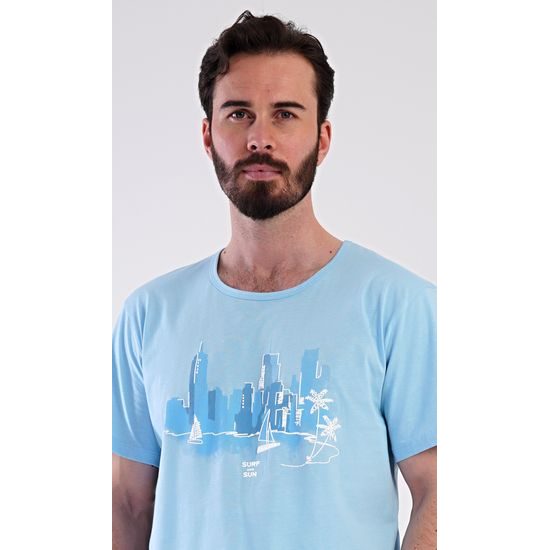 Pánské pyžamo šortky Bruno - světle modrá