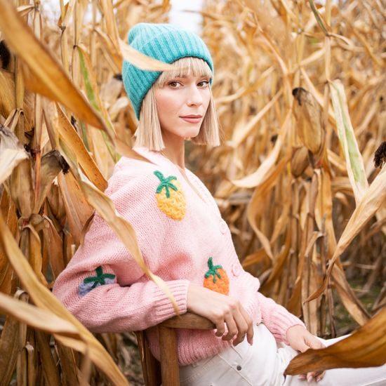 Teplá čepice na zimu světle modrá