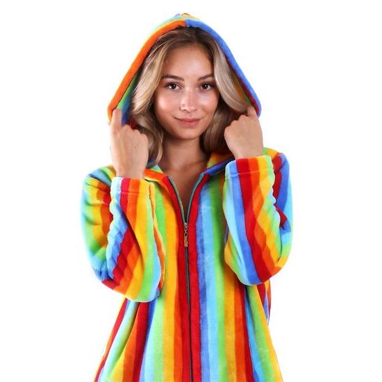 Dámský dlouhý župan Capri se zipem proužky