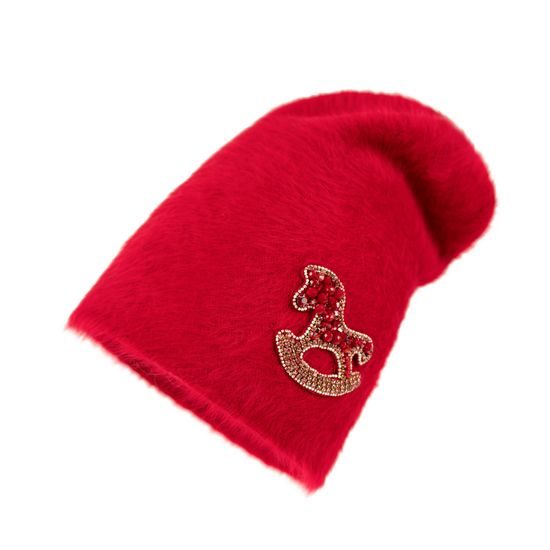 Teplá čepice na zimu červená