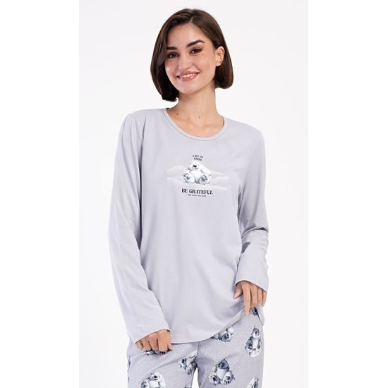 Dámské pyžamo dlouhé Polar bear - šedá