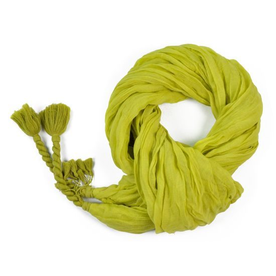 Dámský pletený šál s copánky zelený