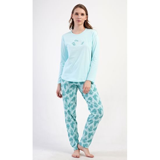 Dámské pyžamo dlouhé Denisa - mátová