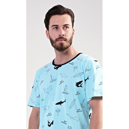 Pánské pyžamo šortky Oceán - azurová