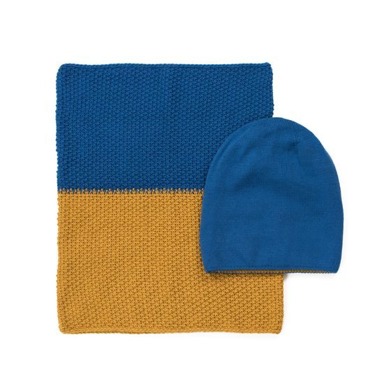 Sada nákrčník a čepice Double vínovorůžová